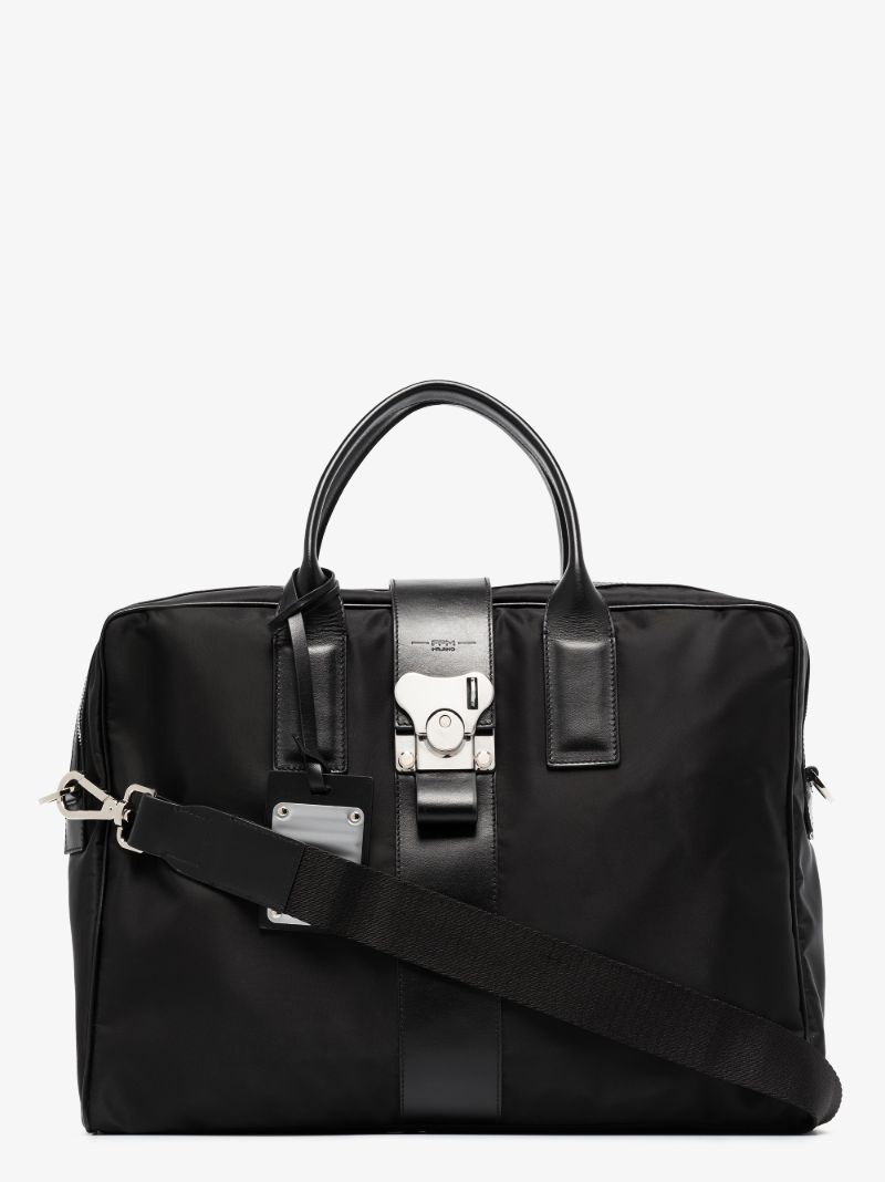 Black Butterfly Leather Trim Briefcase