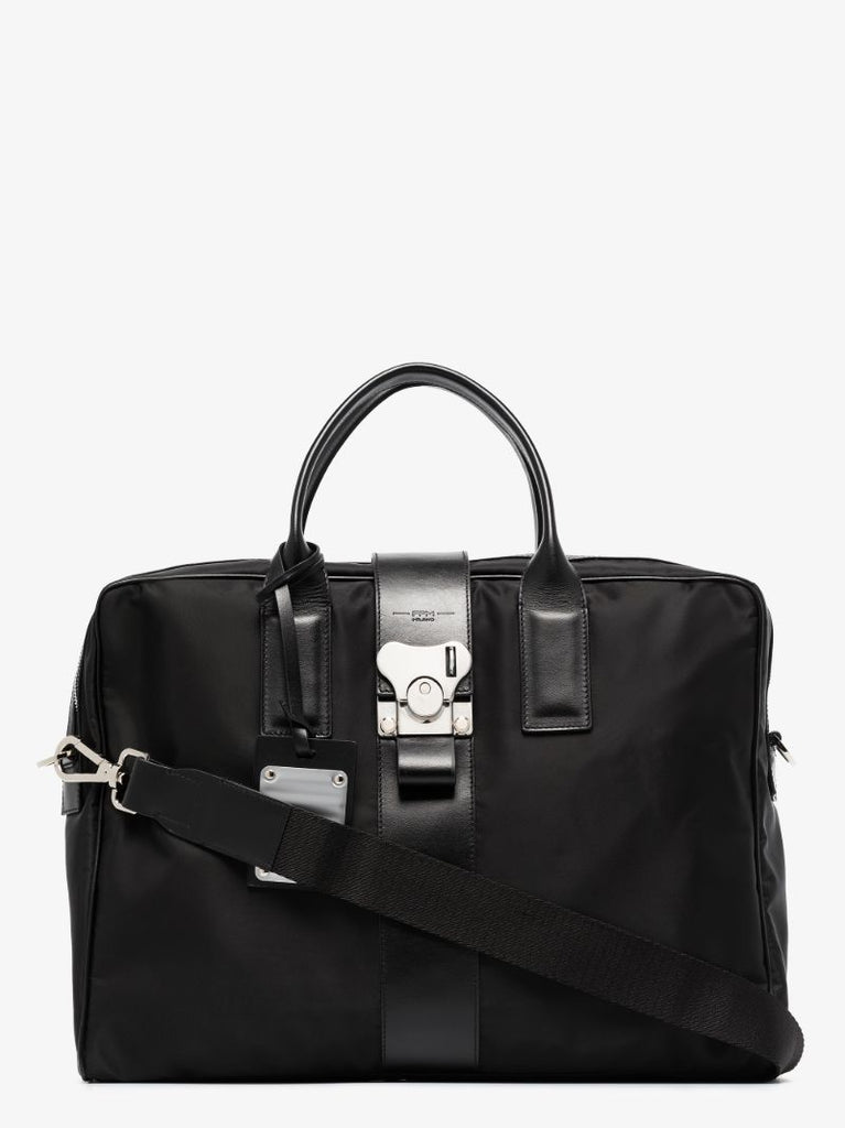 Black Butterfly Leather Trim Briefcase