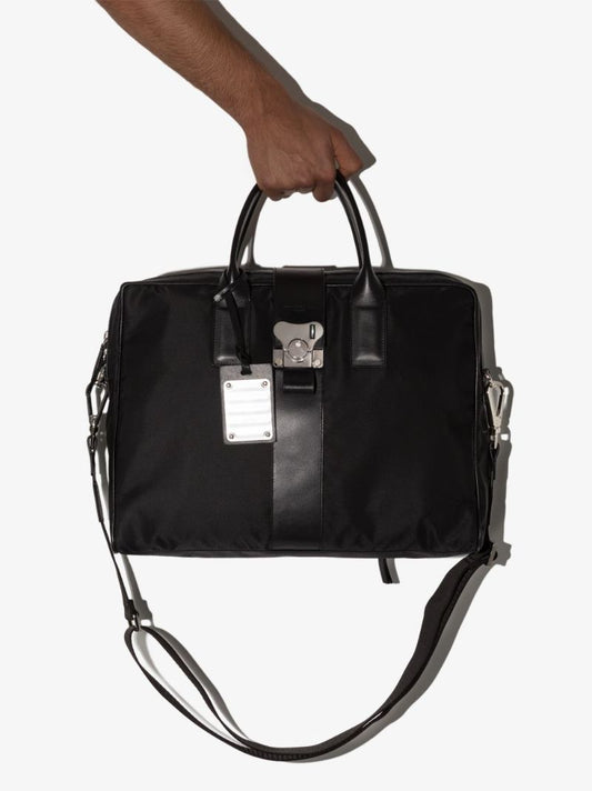 Black Butterfly Leather Trim Briefcase