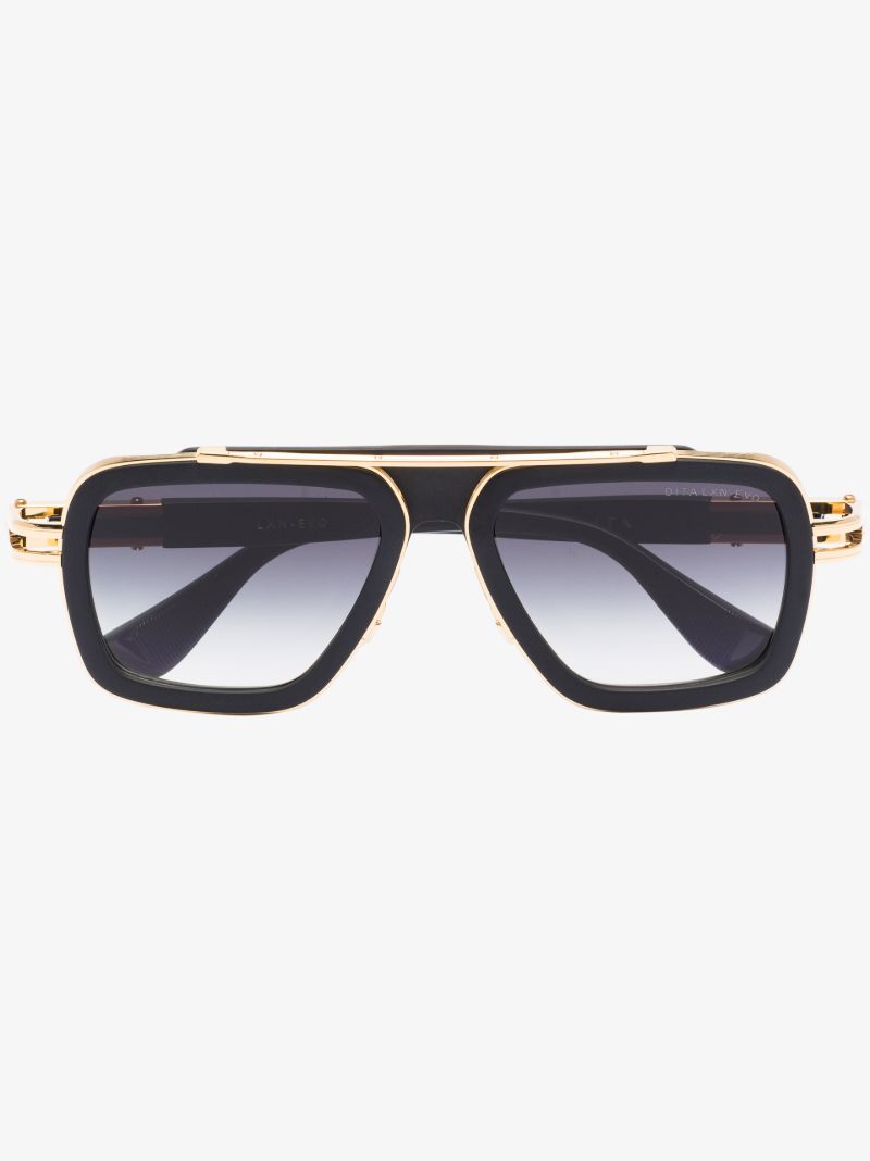 Black Lxn-evo Pilot-style Sunglasses