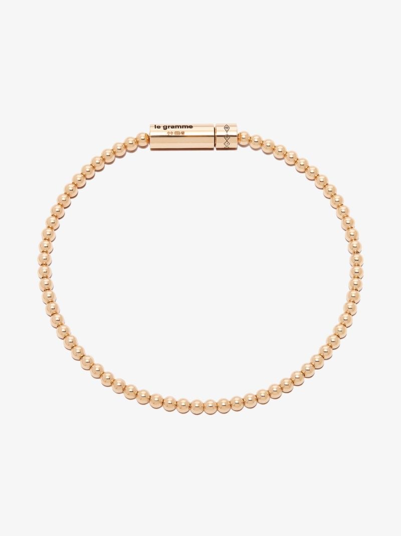 18k Yellow Gold Le 15g Polished Bead Bracelet