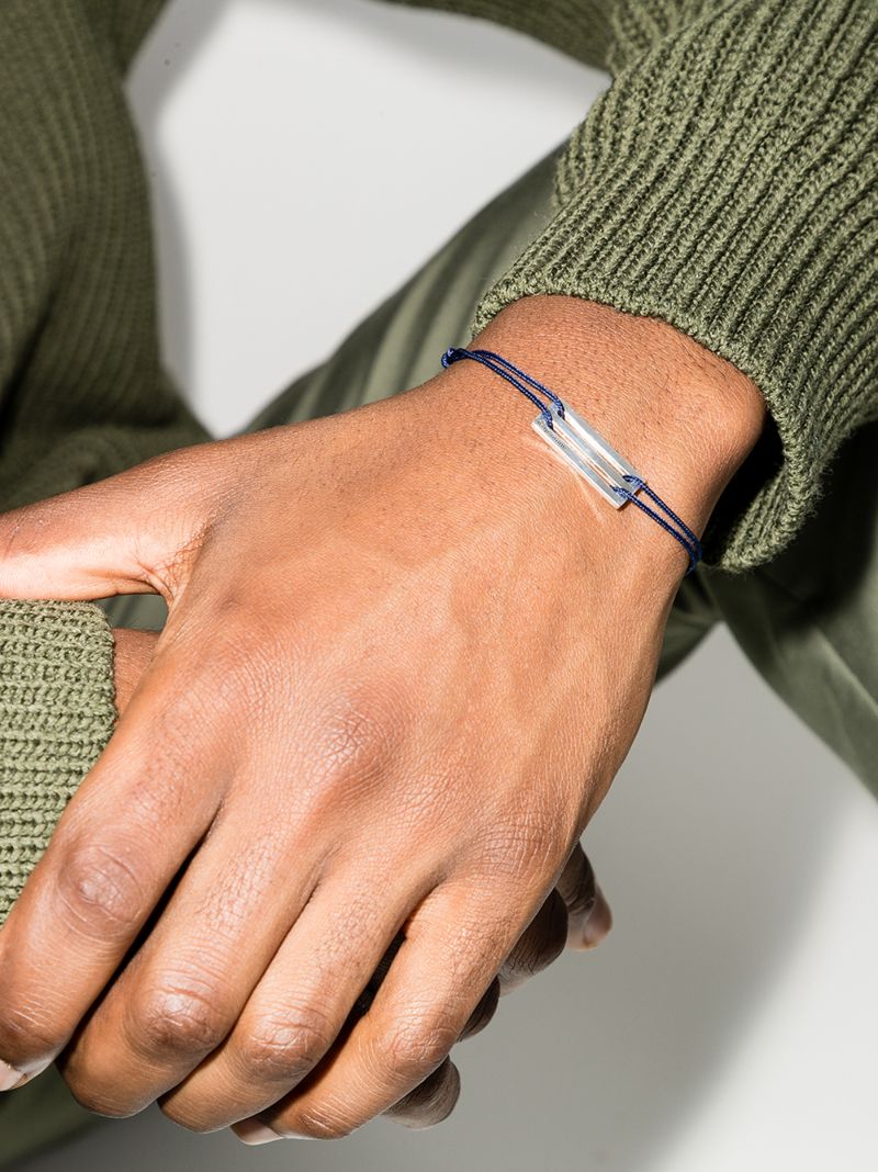 Sterling Silver Le 2.5g Punched Cord Bracelet