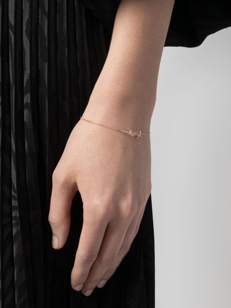 Rose Gold-tone Logo Chain Bracelet