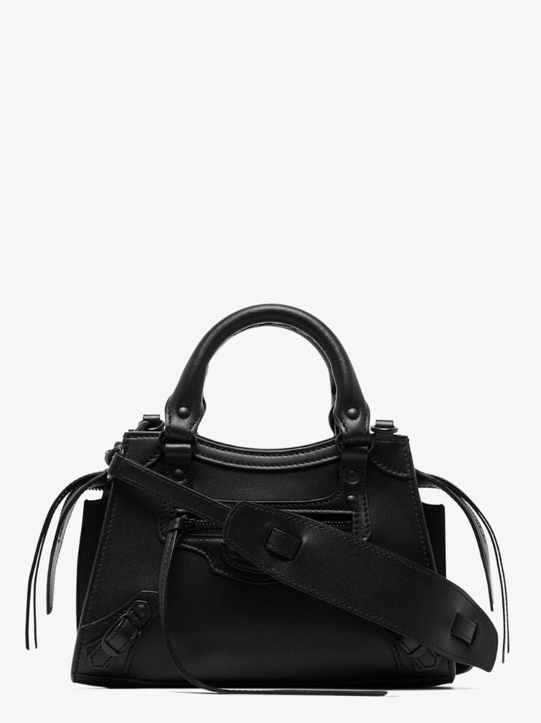 Black Neo Classic Mini Leather Top Handle Bag