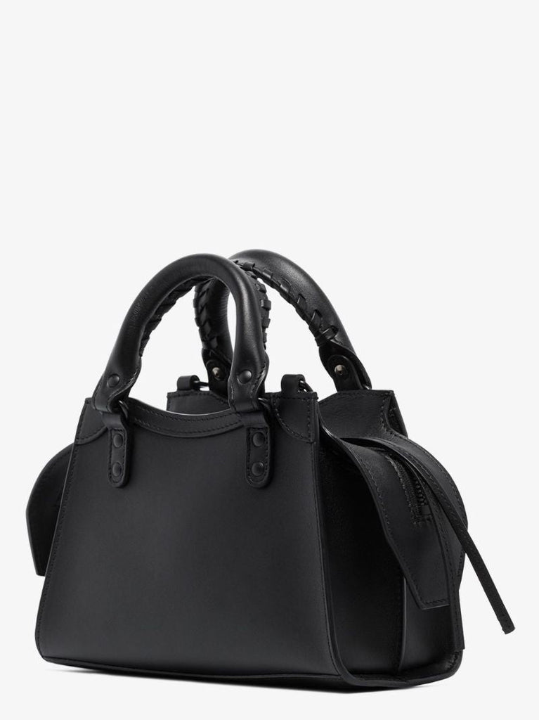 Black Neo Classic Mini Leather Top Handle Bag