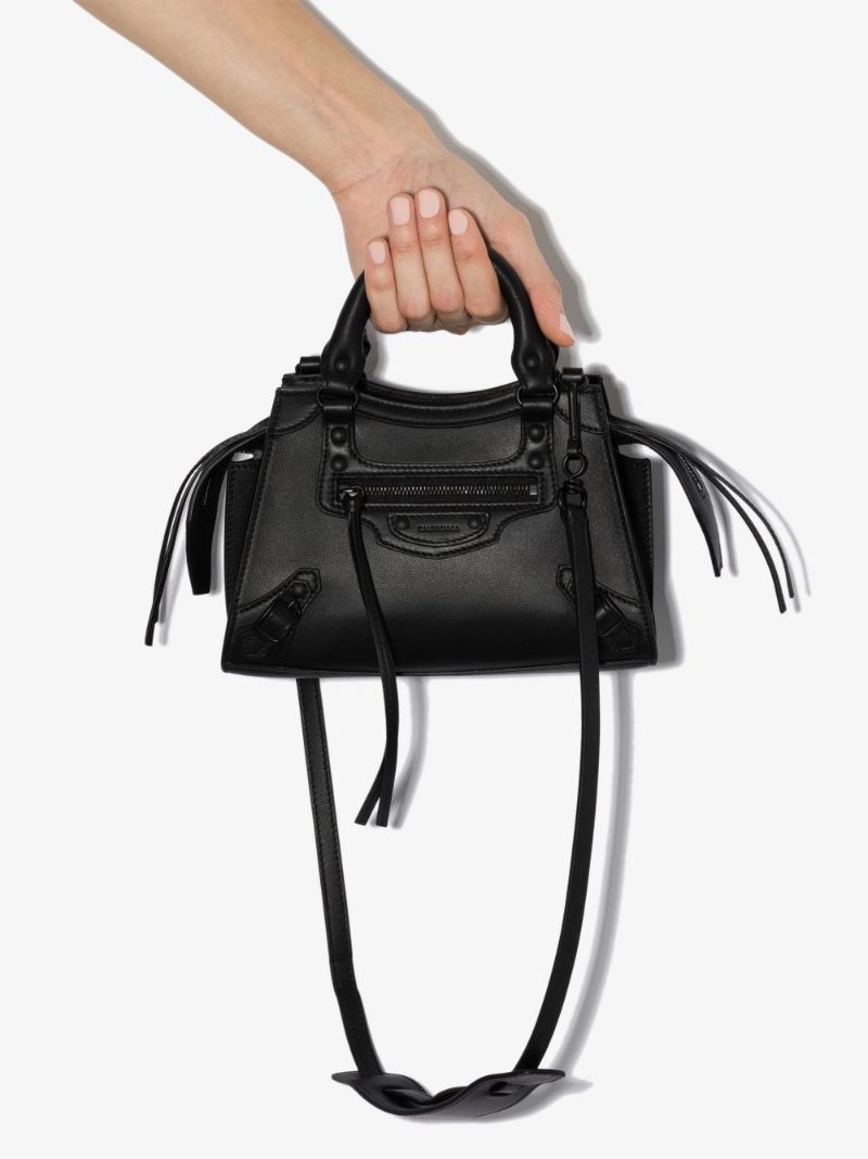 Black Neo Classic Mini Leather Top Handle Bag