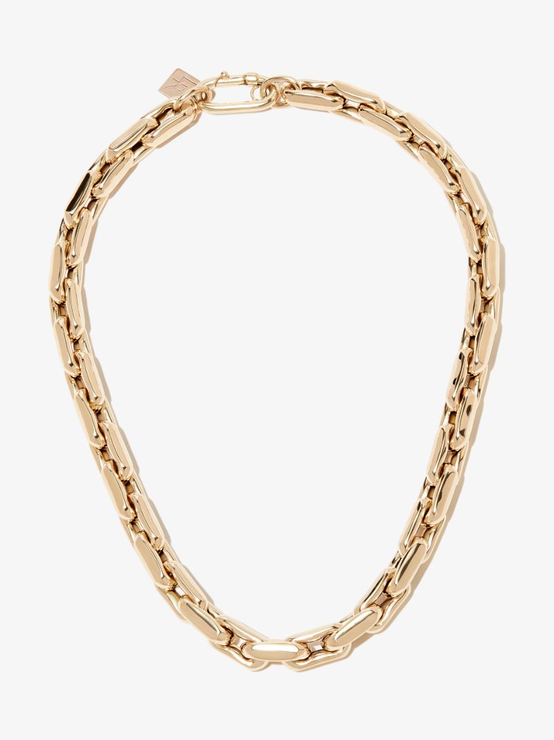 14k Yellow Gold Small Square Link Necklace