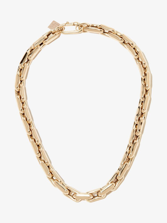 14k Yellow Gold Small Square Link Necklace