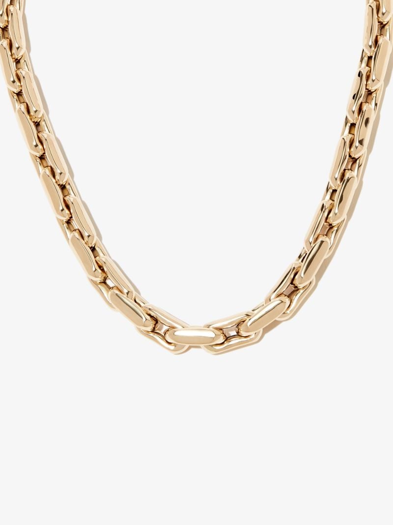 14k Yellow Gold Small Square Link Necklace