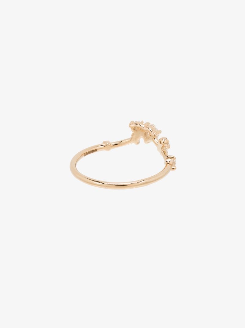 14k Yellow Gold Triangle Diamond Ring