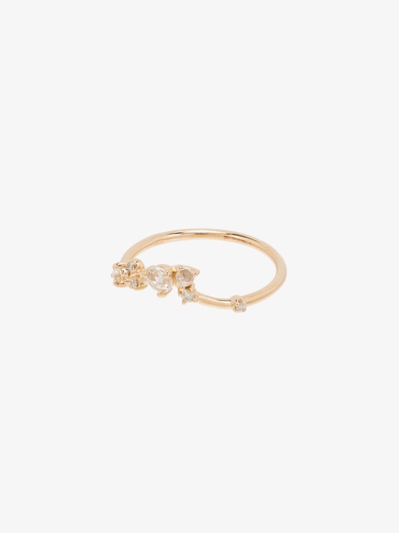 14k Yellow Gold Triangle Diamond Ring