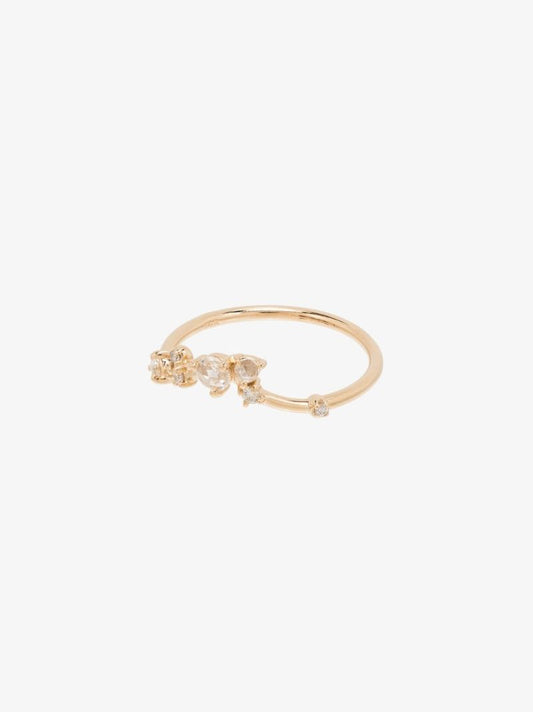 14k Yellow Gold Triangle Diamond Ring