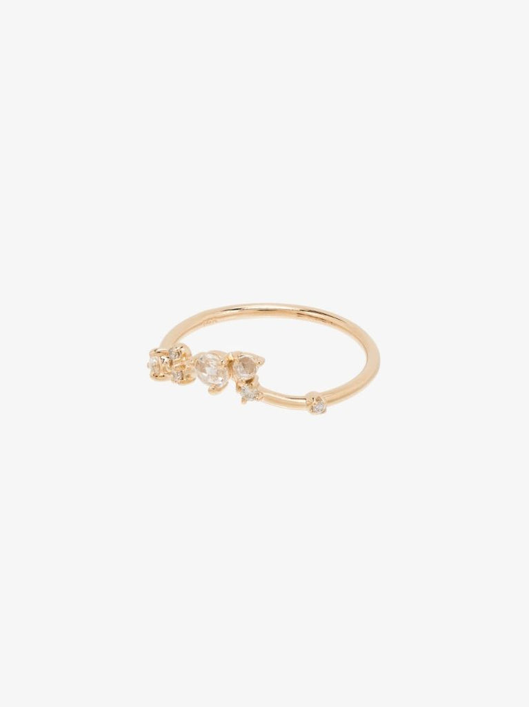 14k Yellow Gold Triangle Diamond Ring