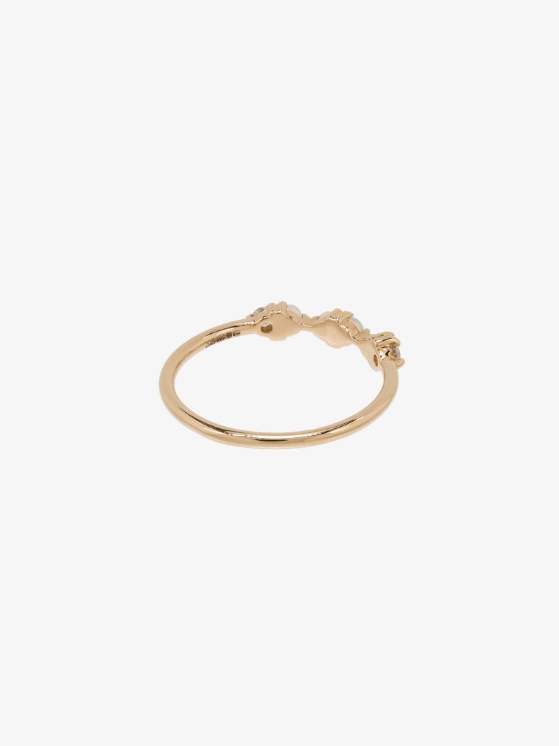 14k Yellow Gold Demi-paired Opal Diamond Ring