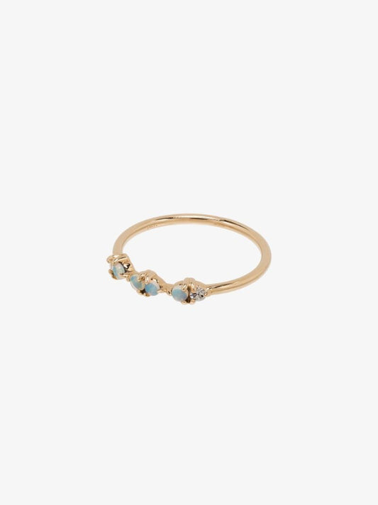 14k Yellow Gold Demi-paired Opal Diamond Ring