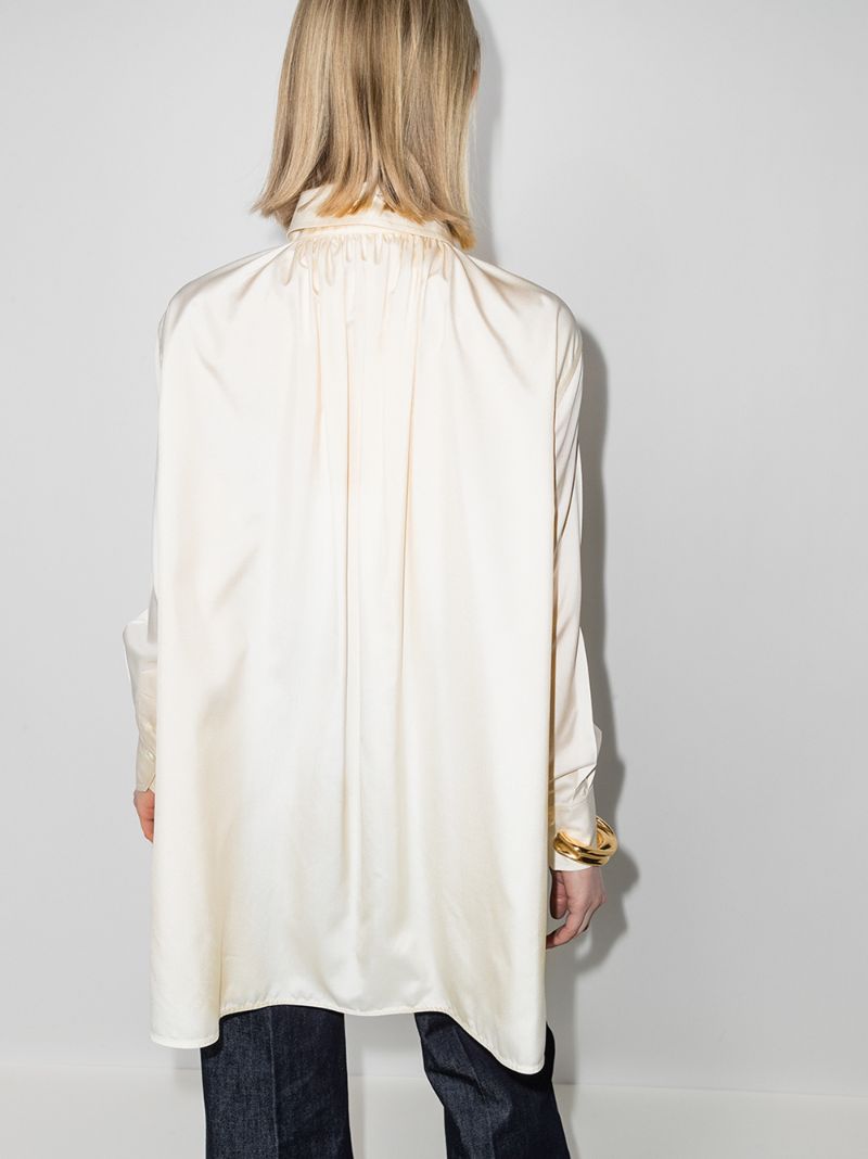 Tie Neck Silk Blouse
