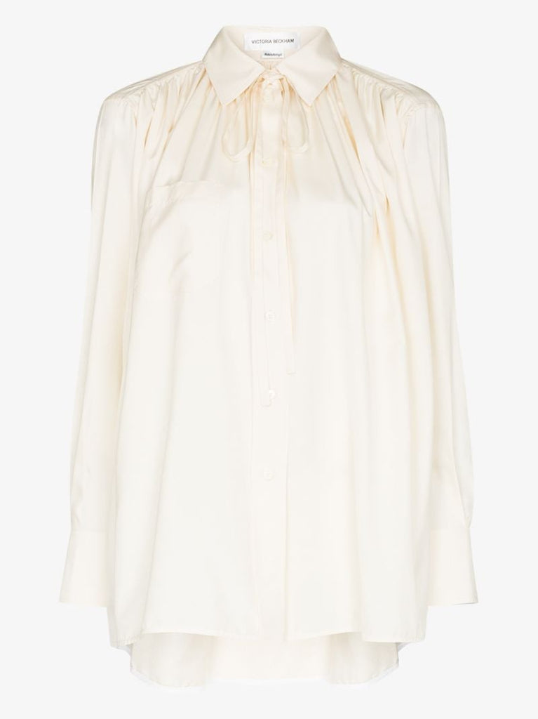 Tie Neck Silk Blouse