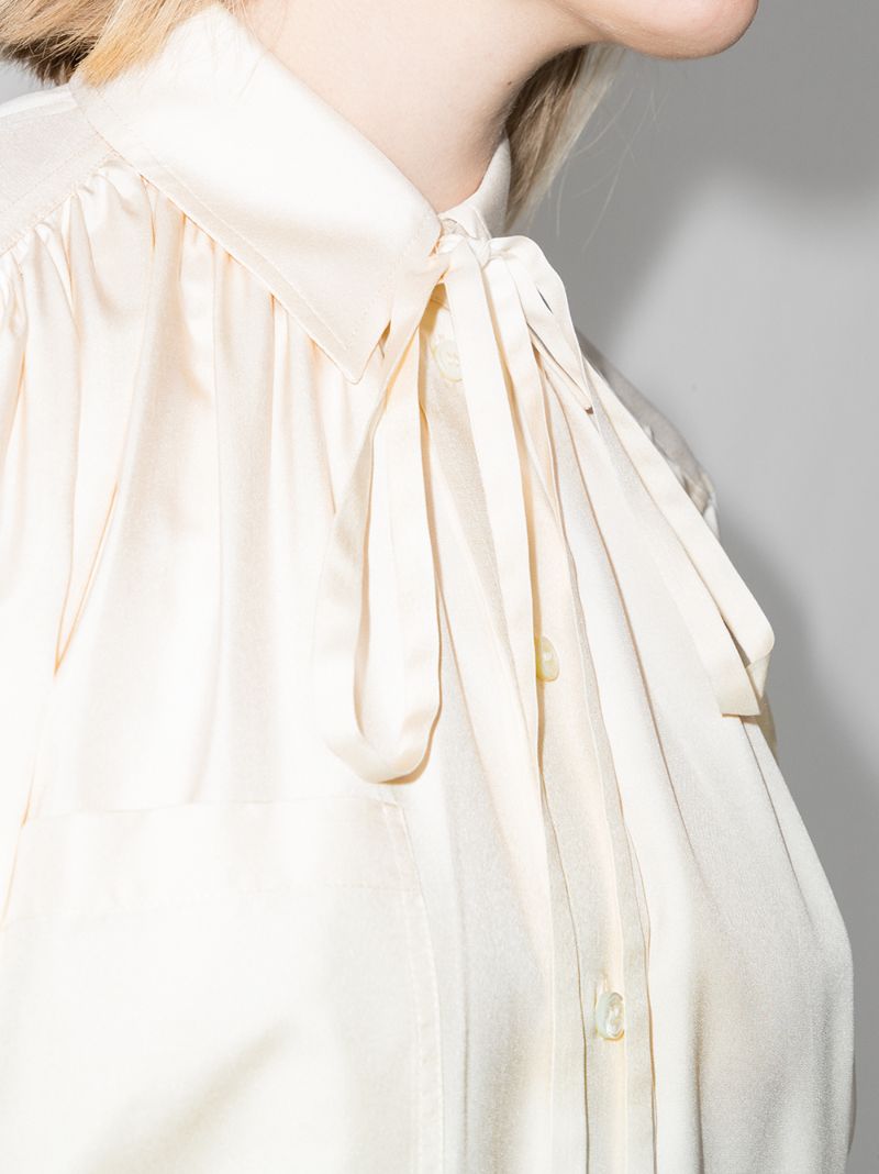Tie Neck Silk Blouse
