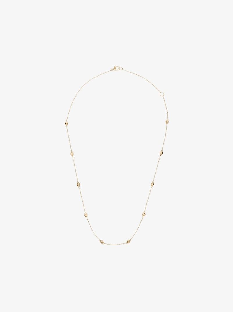14k Yellow Gold Poppy Rae Pebble Station Necklace