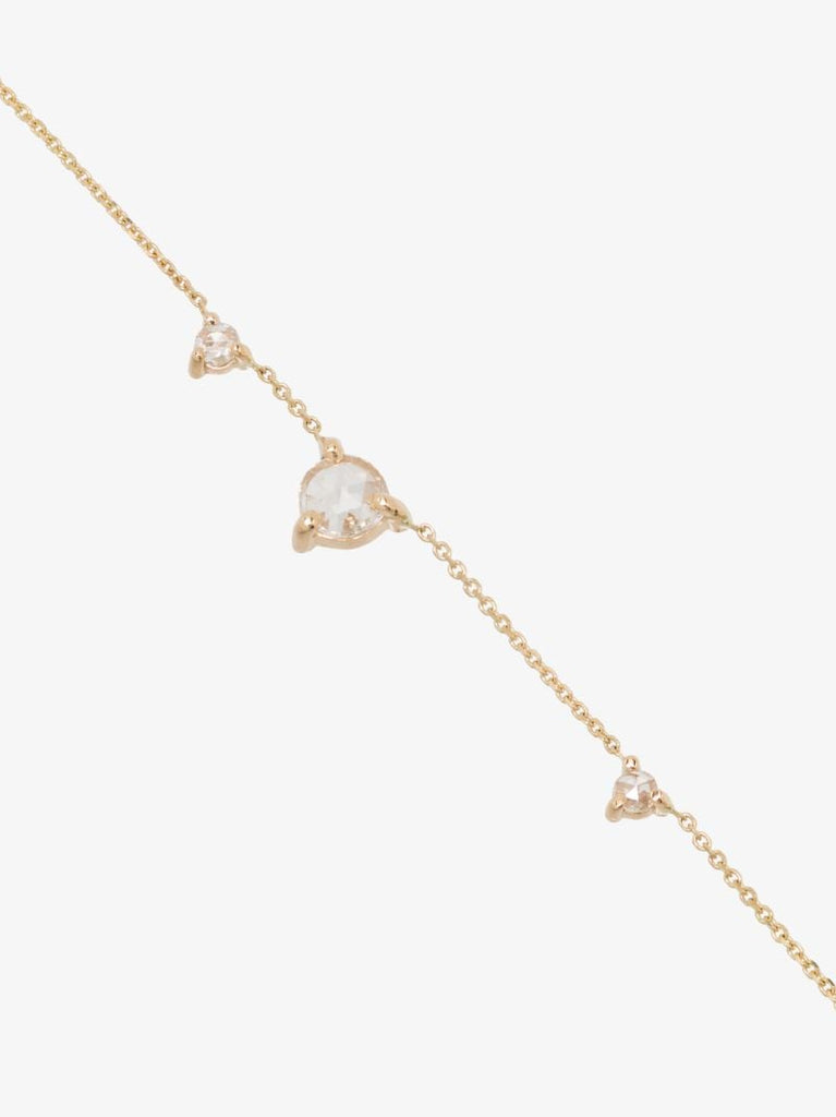 14k Yellow Gold Three-step Diamond Necklace