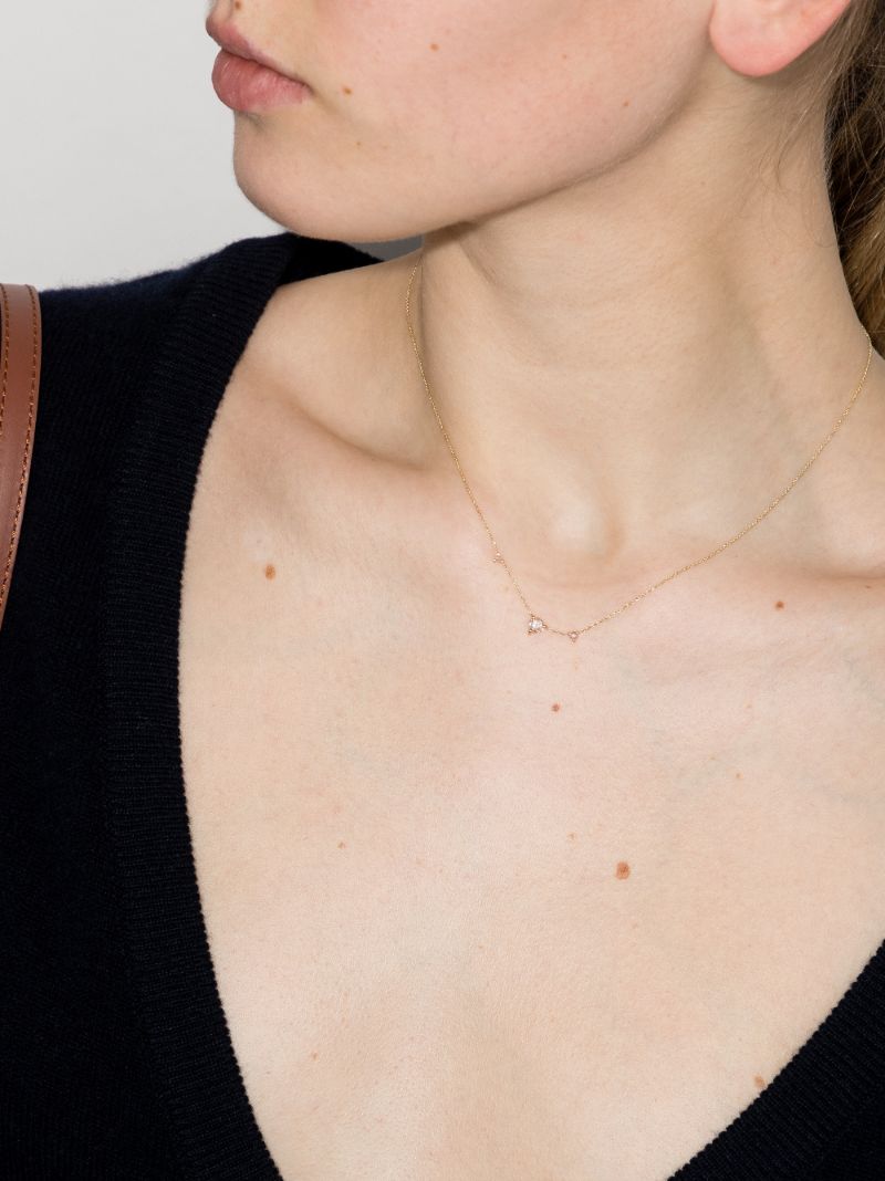 14k Yellow Gold Three-step Diamond Necklace