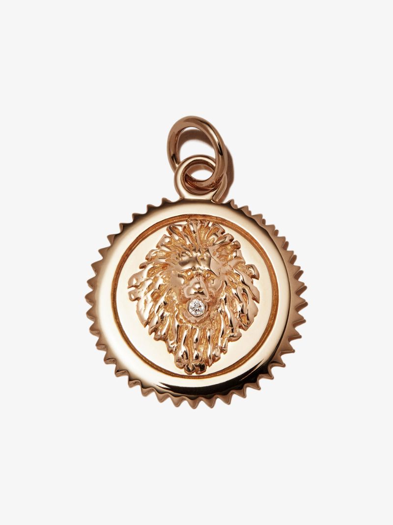 18k Rose Gold Strength Baby Medallion Diamond Charm