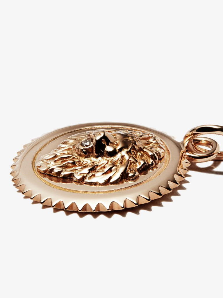 18k Rose Gold Strength Baby Medallion Diamond Charm