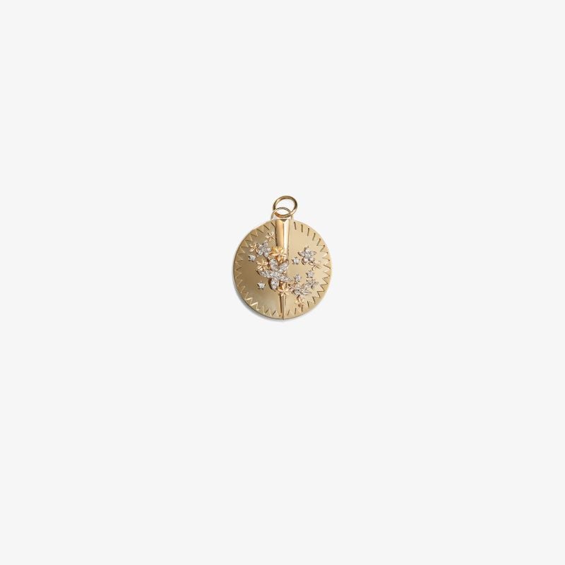18k Yellow Gold Resilience Large Diamond Medallion Charm
