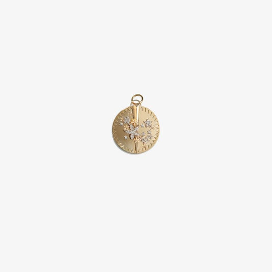 18k Yellow Gold Resilience Large Diamond Medallion Charm