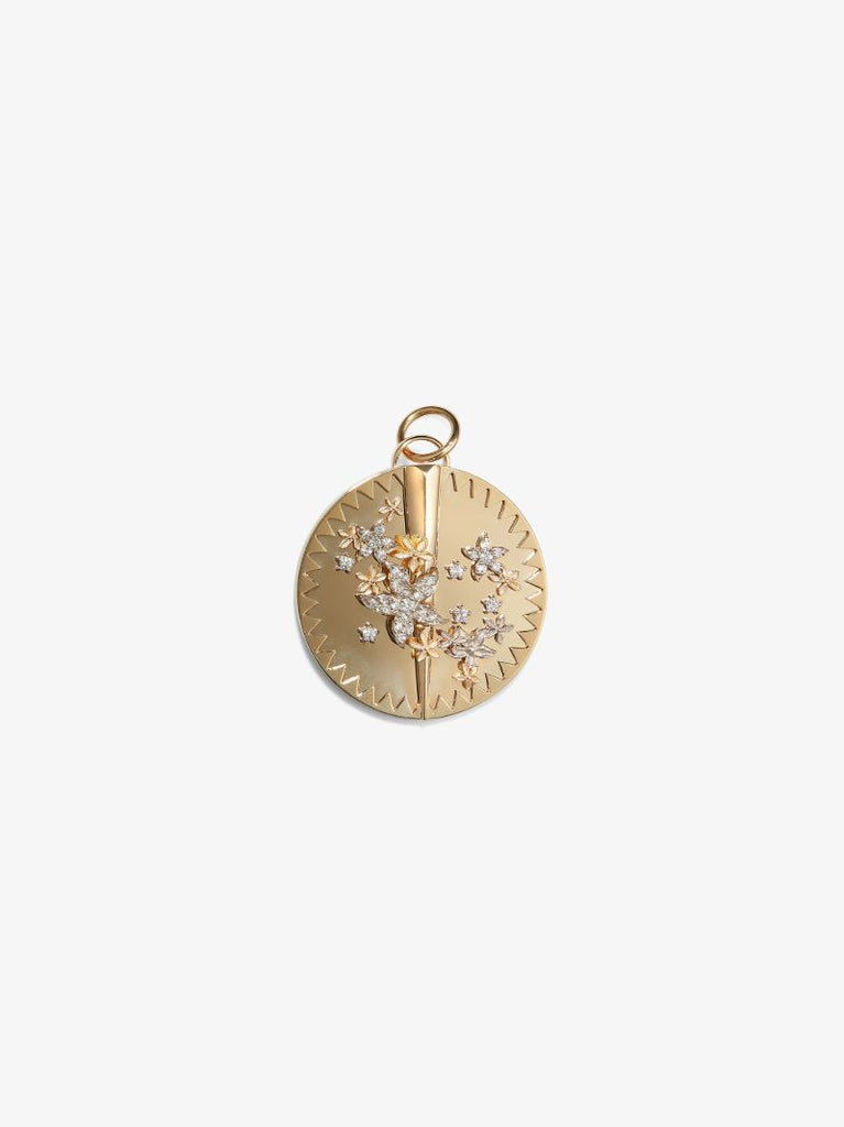 18k Yellow Gold Resilience Large Diamond Medallion Charm