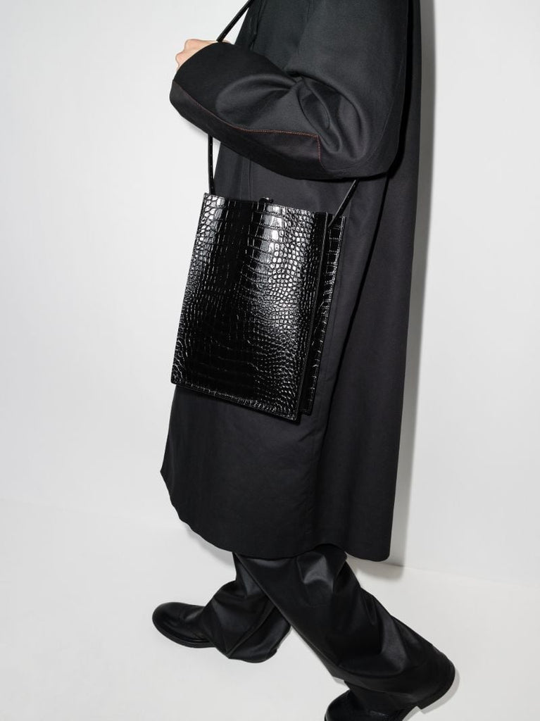 Black Sub Leather Tote Bag