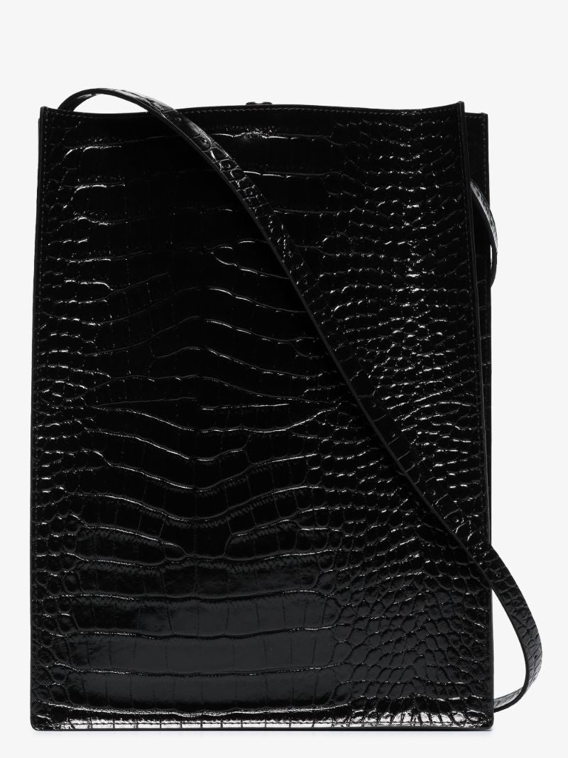 Black Sub Leather Tote Bag