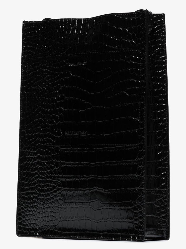 Black Sub Leather Tote Bag