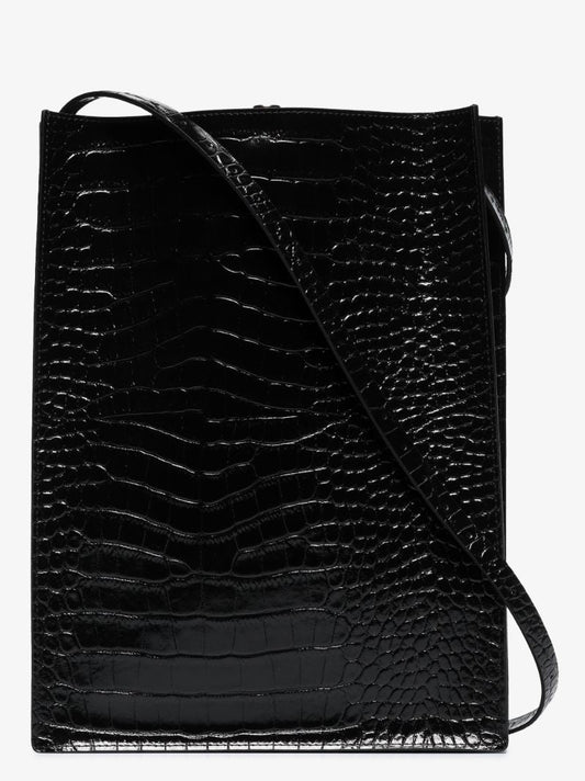 Black Sub Leather Tote Bag