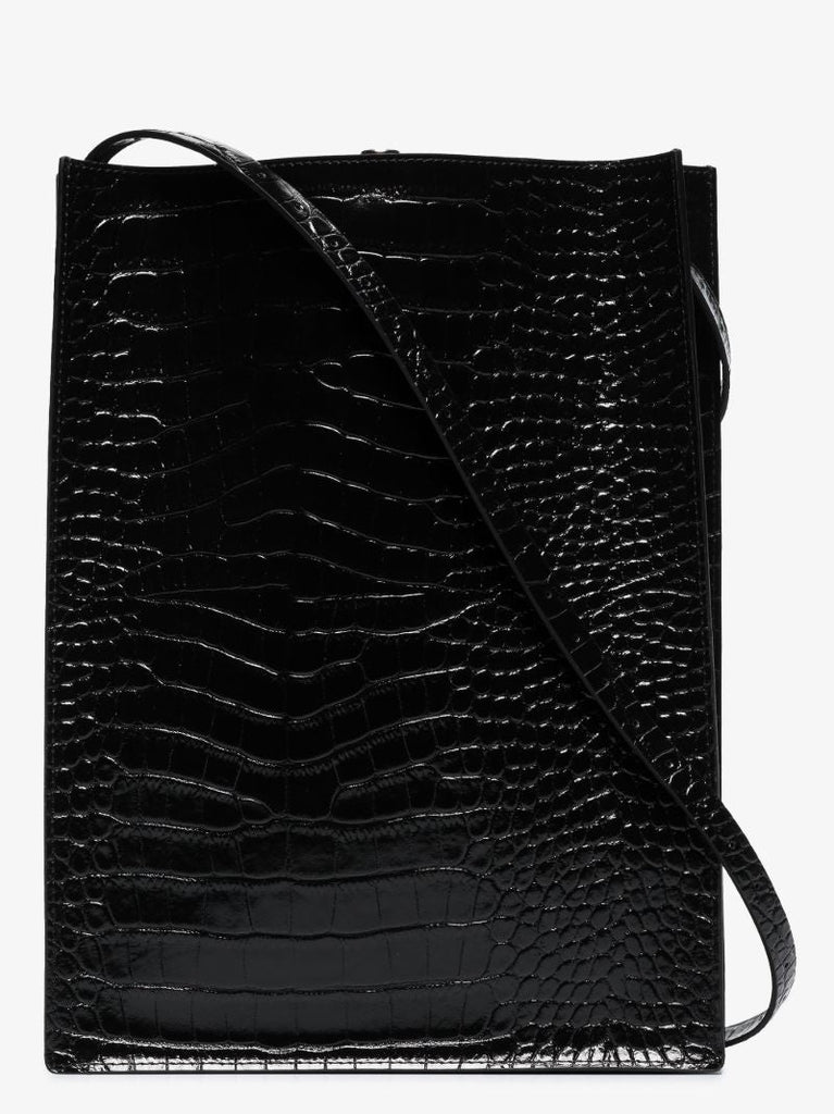 Black Sub Leather Tote Bag