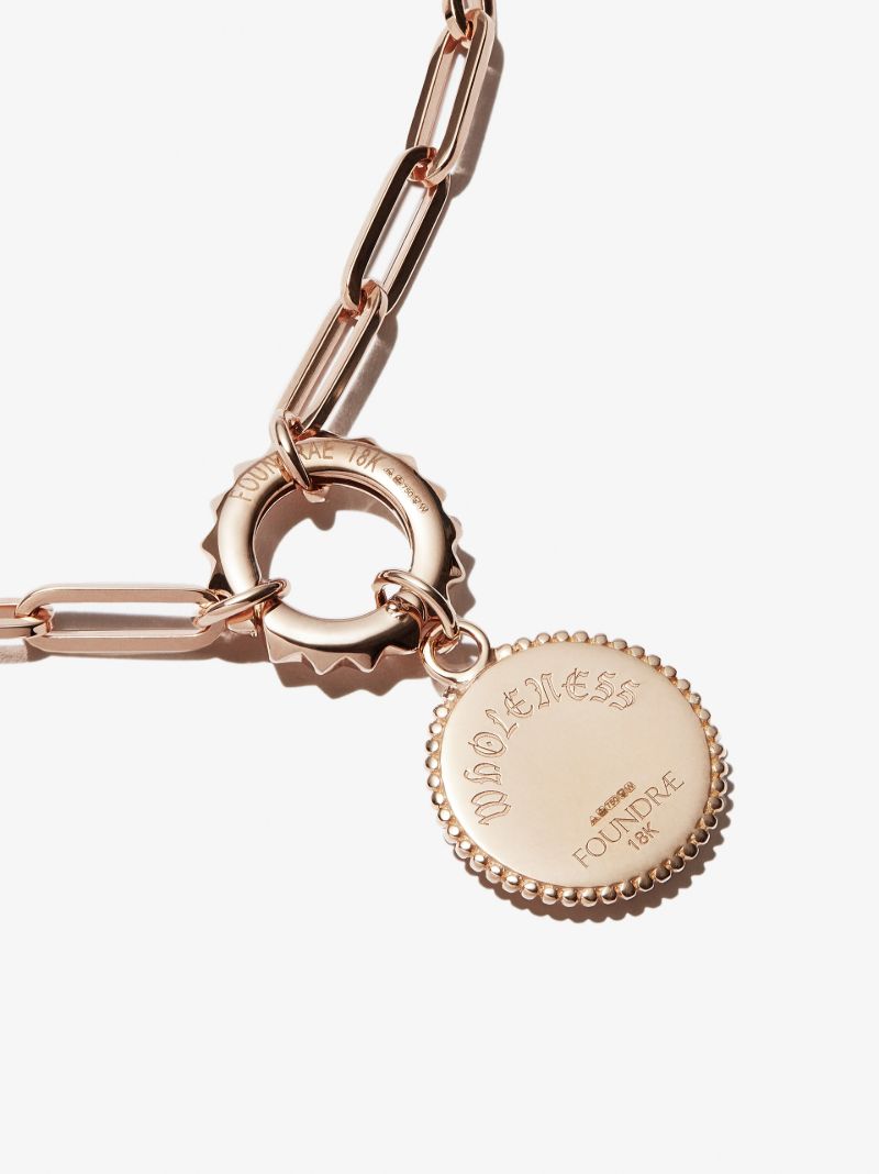 18k Rose Gold Wholeness Baby Diamond Medallion Charm