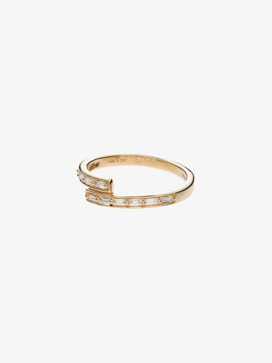 14k Yellow Gold Sadie Pearl Diamond Bypass Ring