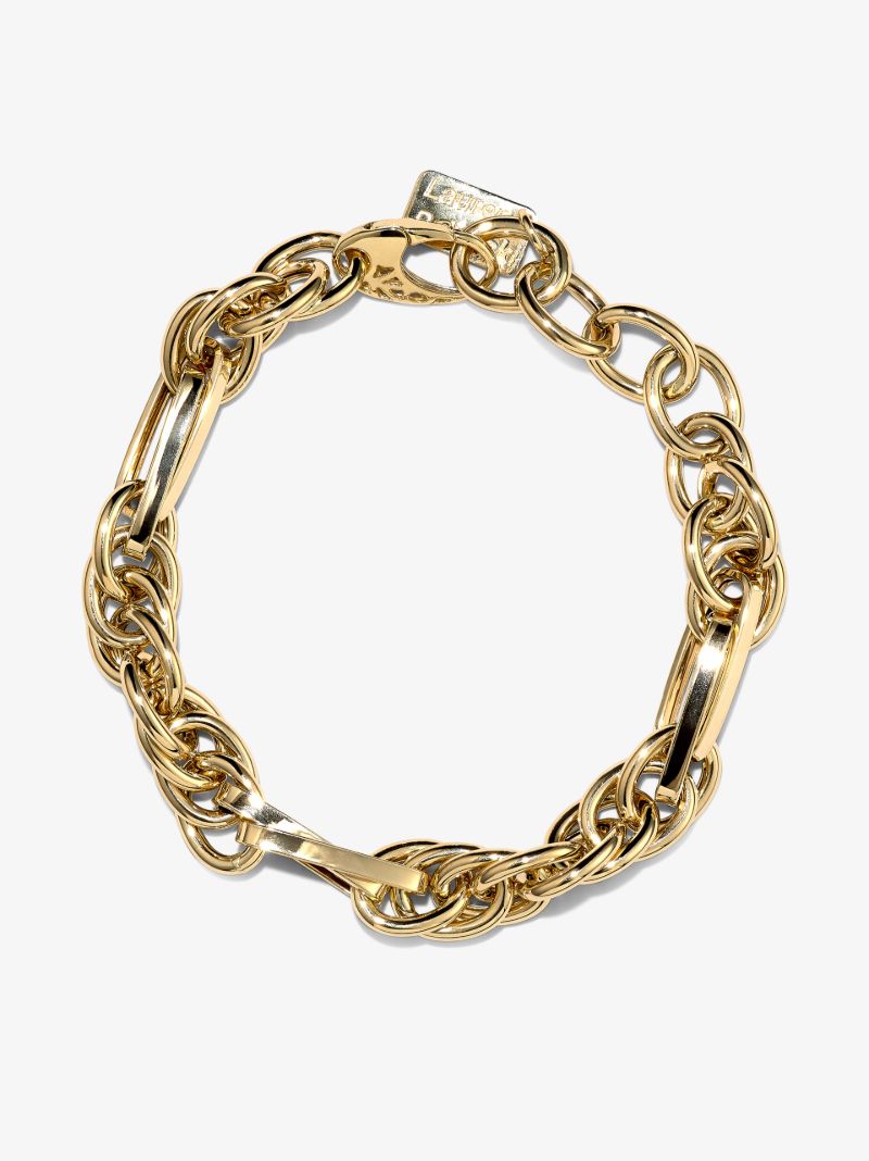 14k Yellow Gold Small Mixed Link Bracelet