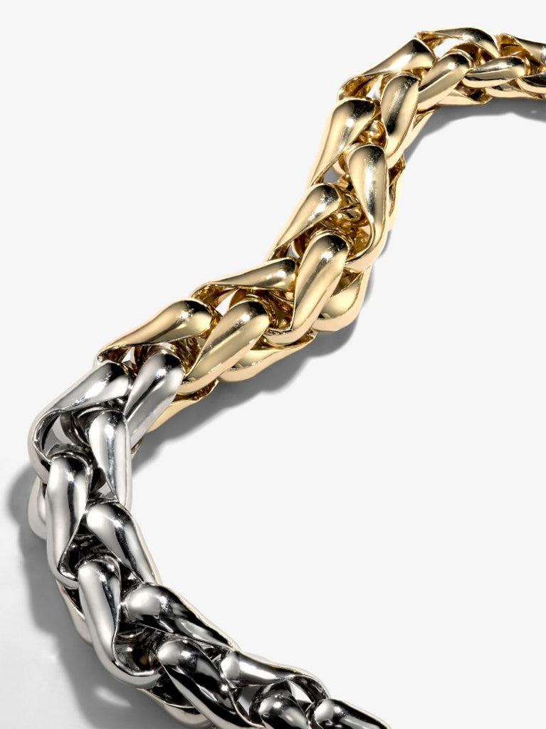 14k Yellow and White Gold Large Link Necklace