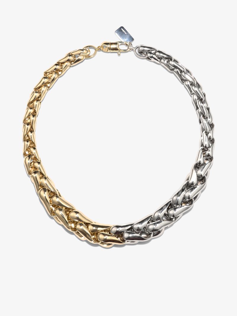 14k Yellow and White Gold Large Link Necklace