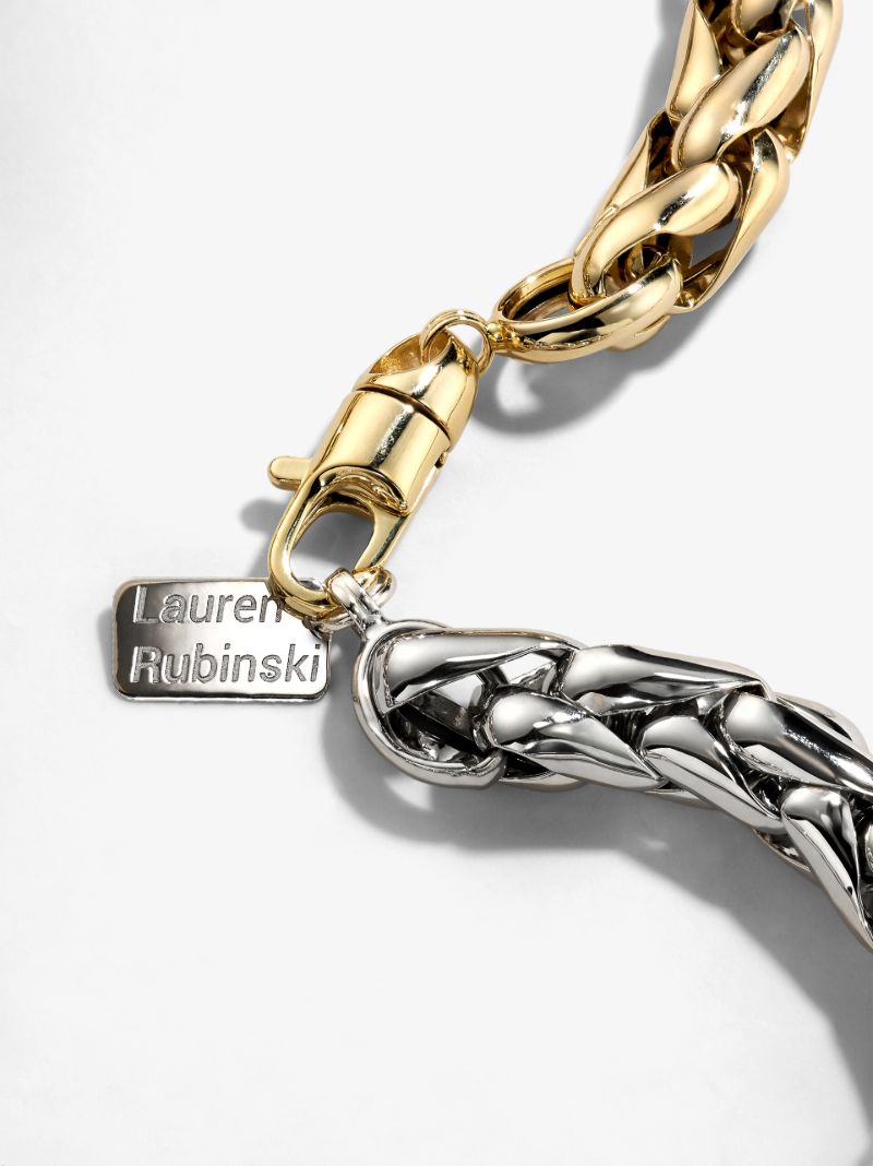 14k Yellow and White Gold Large Link Necklace