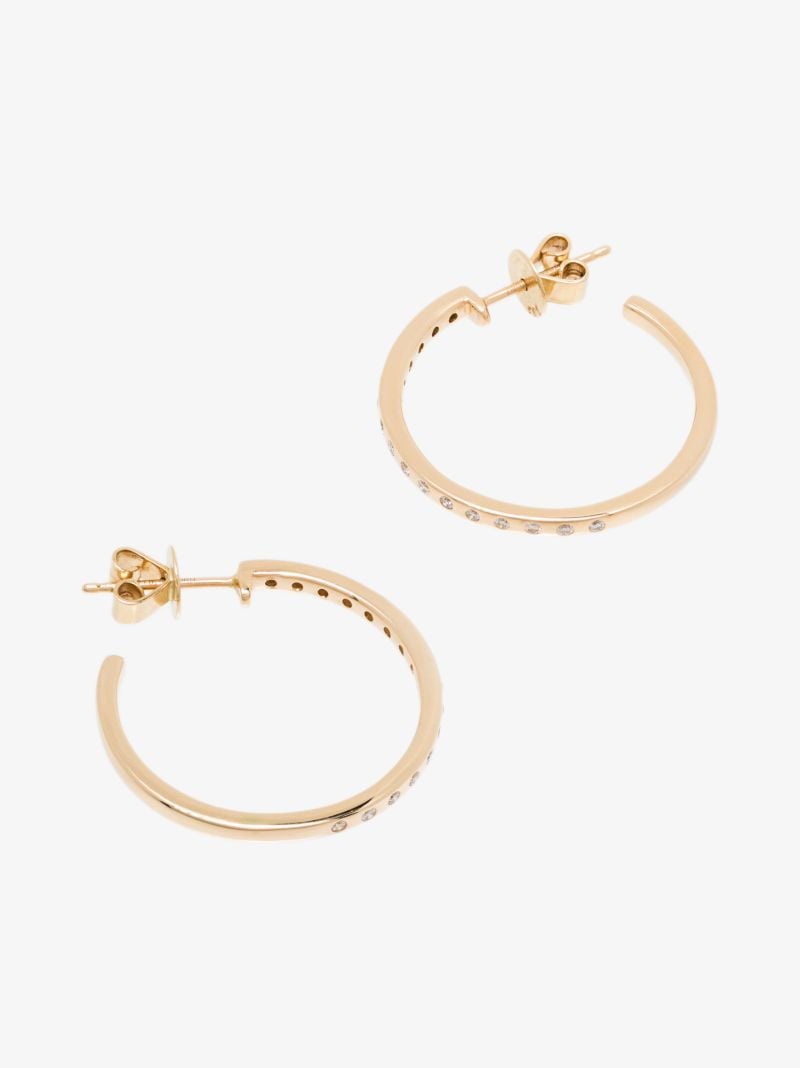 14k Yellow Gold Zoe Louise Diamond Hoop Earrings