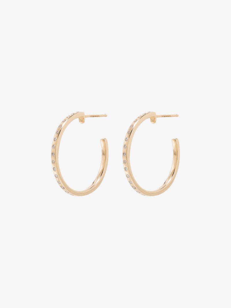 14k Yellow Gold Zoe Louise Diamond Hoop Earrings
