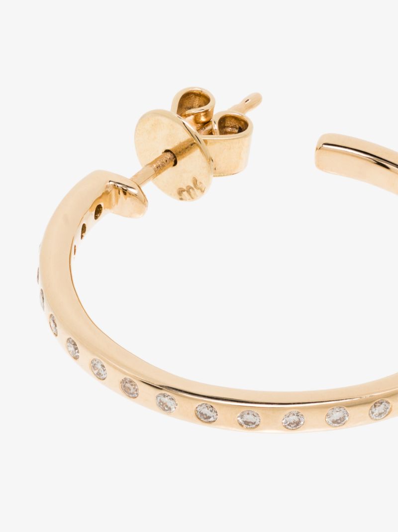 14k Yellow Gold Zoe Louise Diamond Hoop Earrings