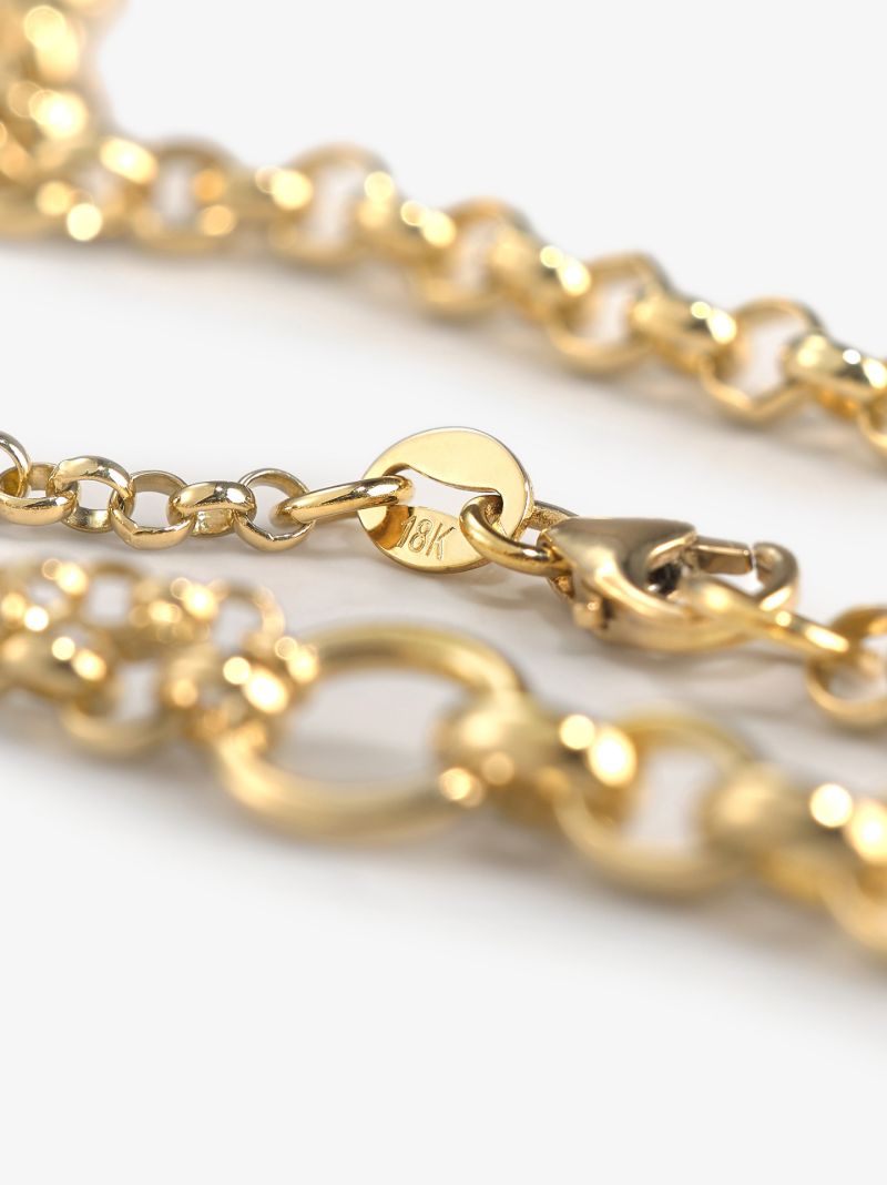 18k Yellow Gold Sana Medium Belcher Chain Diamond Necklace