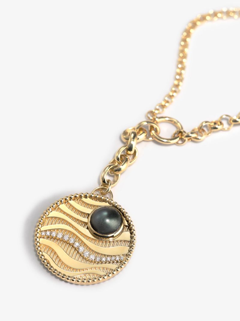 18k Yellow Gold Sana Medium Belcher Chain Diamond Necklace