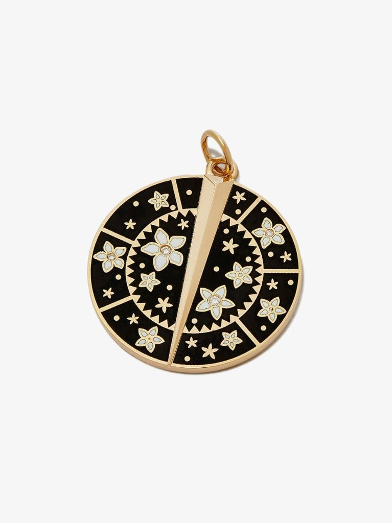 18k Yellow Gold Large Resilience Diamond Medallion Charm