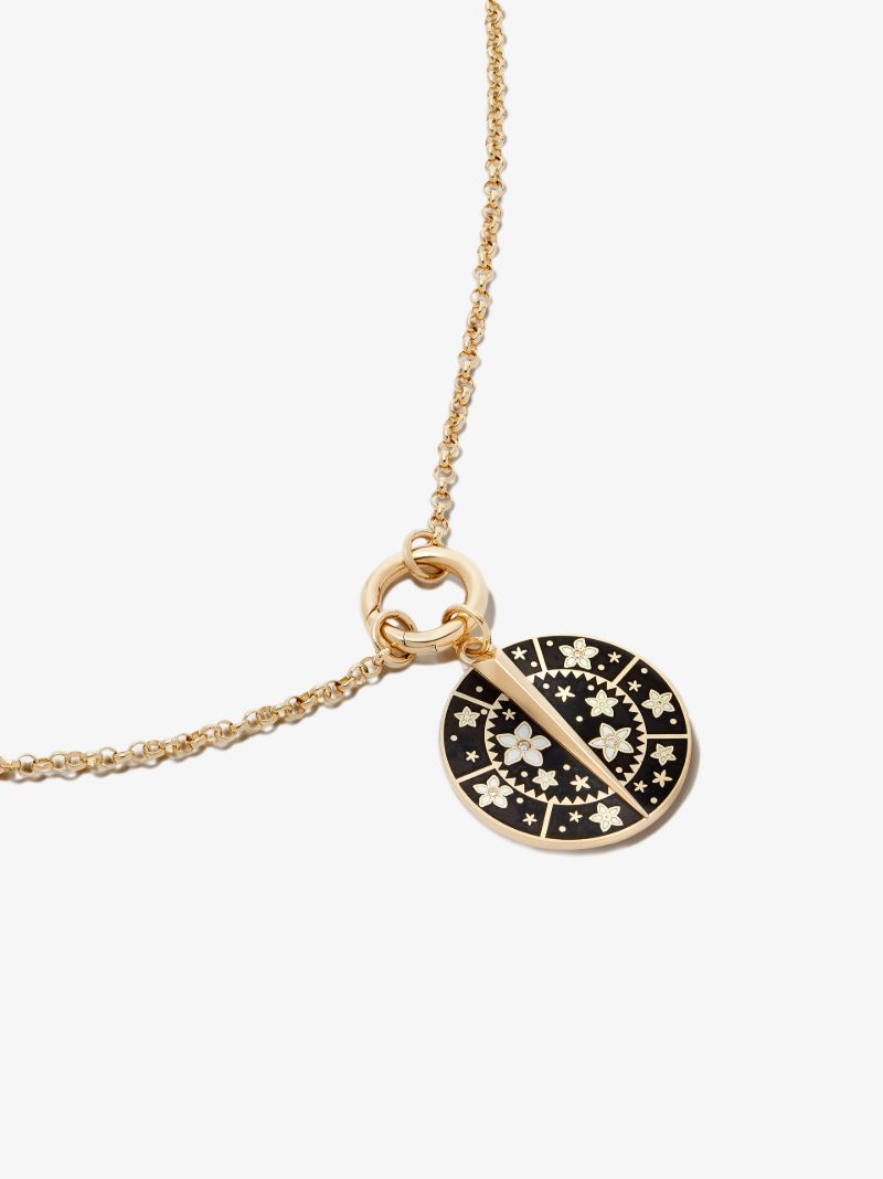 18k Yellow Gold Large Resilience Diamond Medallion Charm