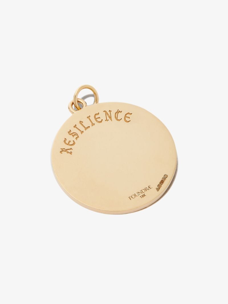 18k Yellow Gold Large Resilience Diamond Medallion Charm