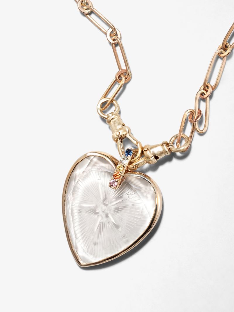 9k Yellow Gabin No. 2 Heart Sapphire Pendant Necklace